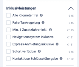 Express Anmietung anklicken