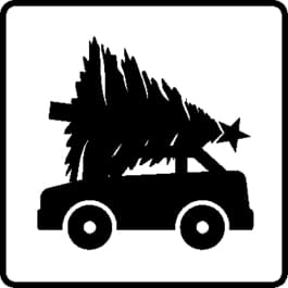 Weihnachtsbaum auf dem Auto