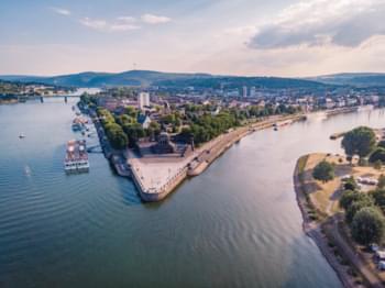 Panoramisch uitzicht op Koblenz