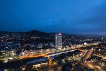 Ausblick auf Lörrach bei Nacht