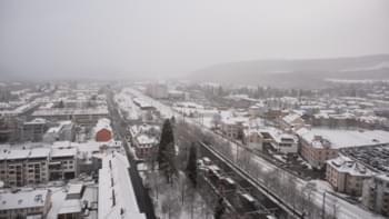 Ausblick auf Lörrach im Winter