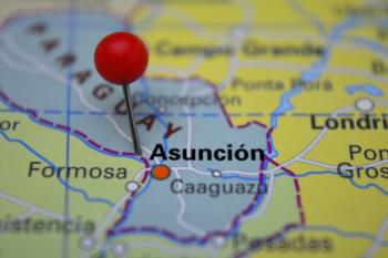 Mappa con ago vicino a Asunción