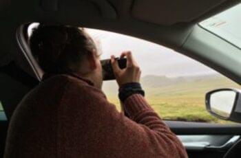 Fahrer macht Foto