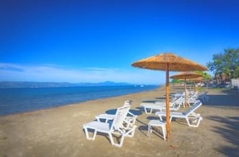 En voiture de location à la plage