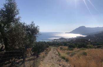 Aussicht von dem Bergdorf Myrthios