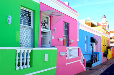 Bunte Häuser in Bo-Kaap, Südafrika