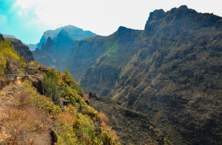 Desfiladero en el Parque Nacional Barranco del Infierno en Tenerife