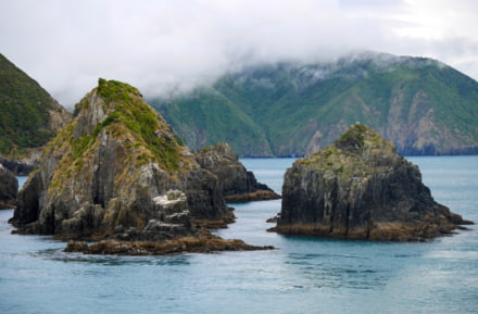 Rocas en el mar en Picton