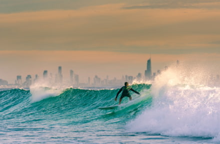 Surfistas en Surfers Paradise