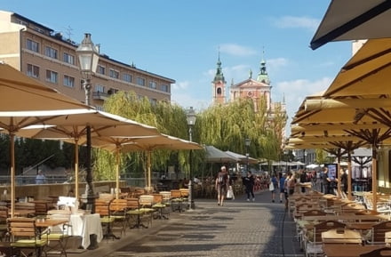 rue piétonne rivière Ljubljana