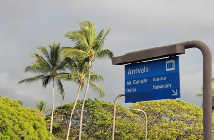 Schild Flughafen Kona Hawaii