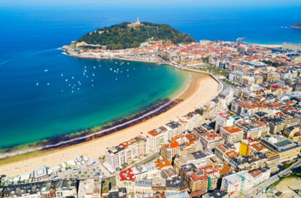 Blick auf Strand in San Sebastian