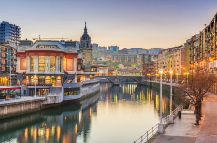View of Ria River and Bilbao City