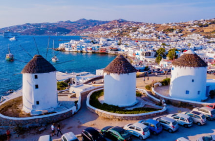 Los famosos molinos de viento de Mykonos