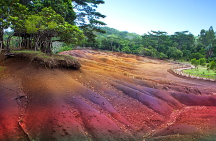 Tierra de siete colores en Chamarel, Mauricio
