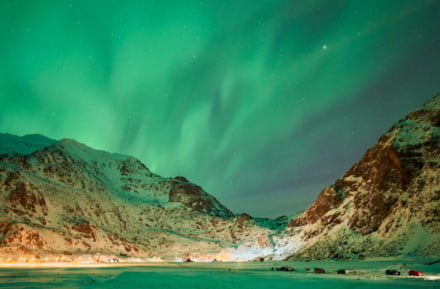 Luces del norte en Leknes