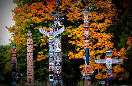 Totem Poles Stanley Park Vancouver