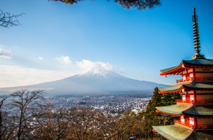 Gezicht op de berg Fuji