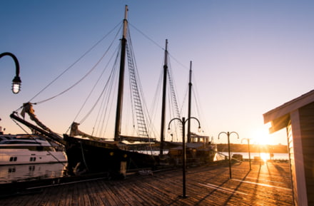 Ship at Halifax Harbour at Sunrise
