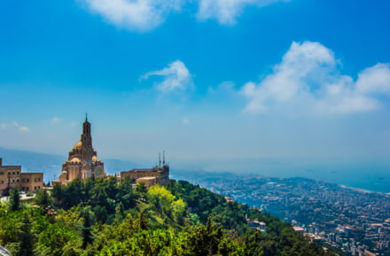 Uitzicht over Harissa, Libanon