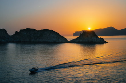Vista sul mare da Santa Ponça al tramonto