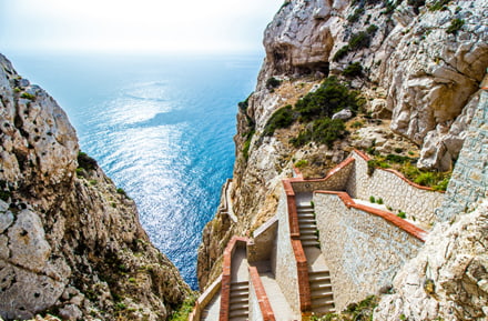 The stairway leading to the Neptune's Grotto