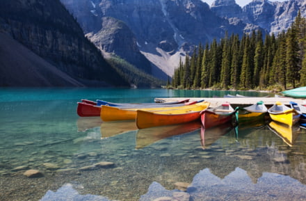 Canoe in Moraine Lake, Canada