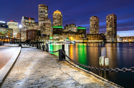 Boston bei Nacht, USA