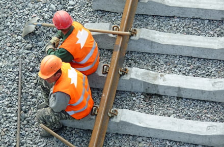 Bauarbeiten an den Gleisen