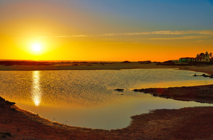 Sunset at the beach La Concha