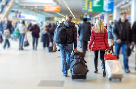 Passagiers op de luchthaven FRA