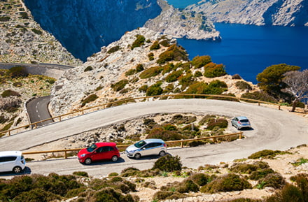 Drive with the rental car through Mallorca