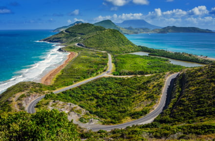 Panoramisch uitzicht op St. Kitts en Nevis
