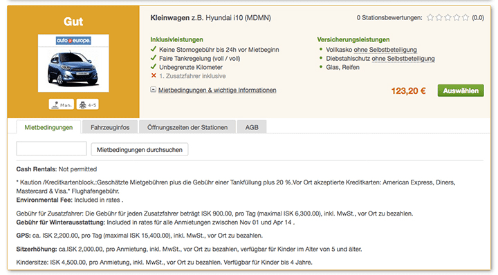 Mietbedingungen lesen