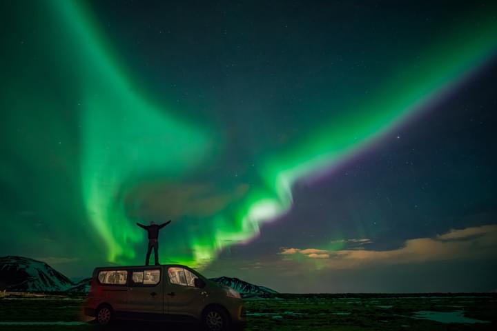 Autora polar en Islandia