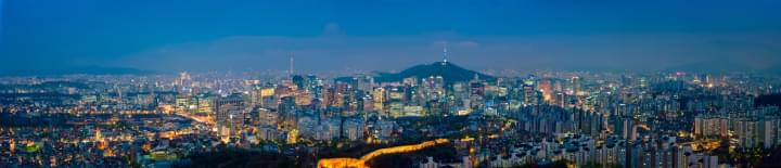Panorama de Seúl de noche