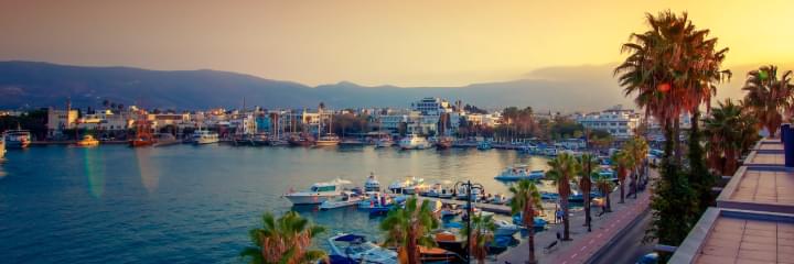 Panorama van de haven van Kos