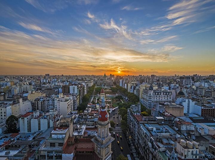 Buenos Aires bei Sonnenuntergang