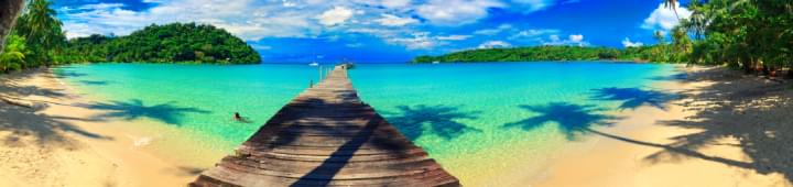 Panorama de una playa de Bali