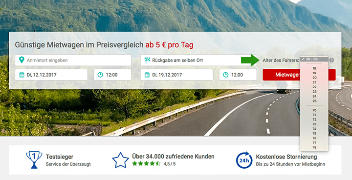 Mietwagen Ab 18 Informationen Fur Jungfahrer