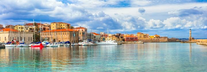 Panorama von Hafen Chania