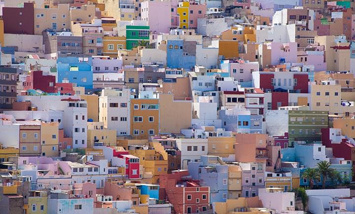 Des maisons colorées dans la vieille ville de Gran Canaria