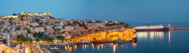 Panorama des Hafens von Kavala