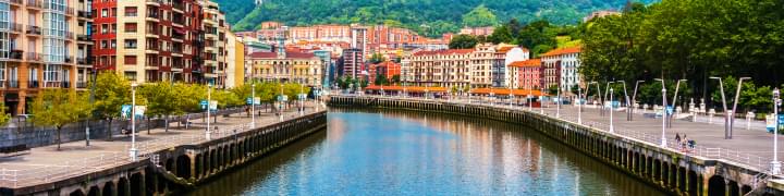 Panorama of the Ria River in Bilbao